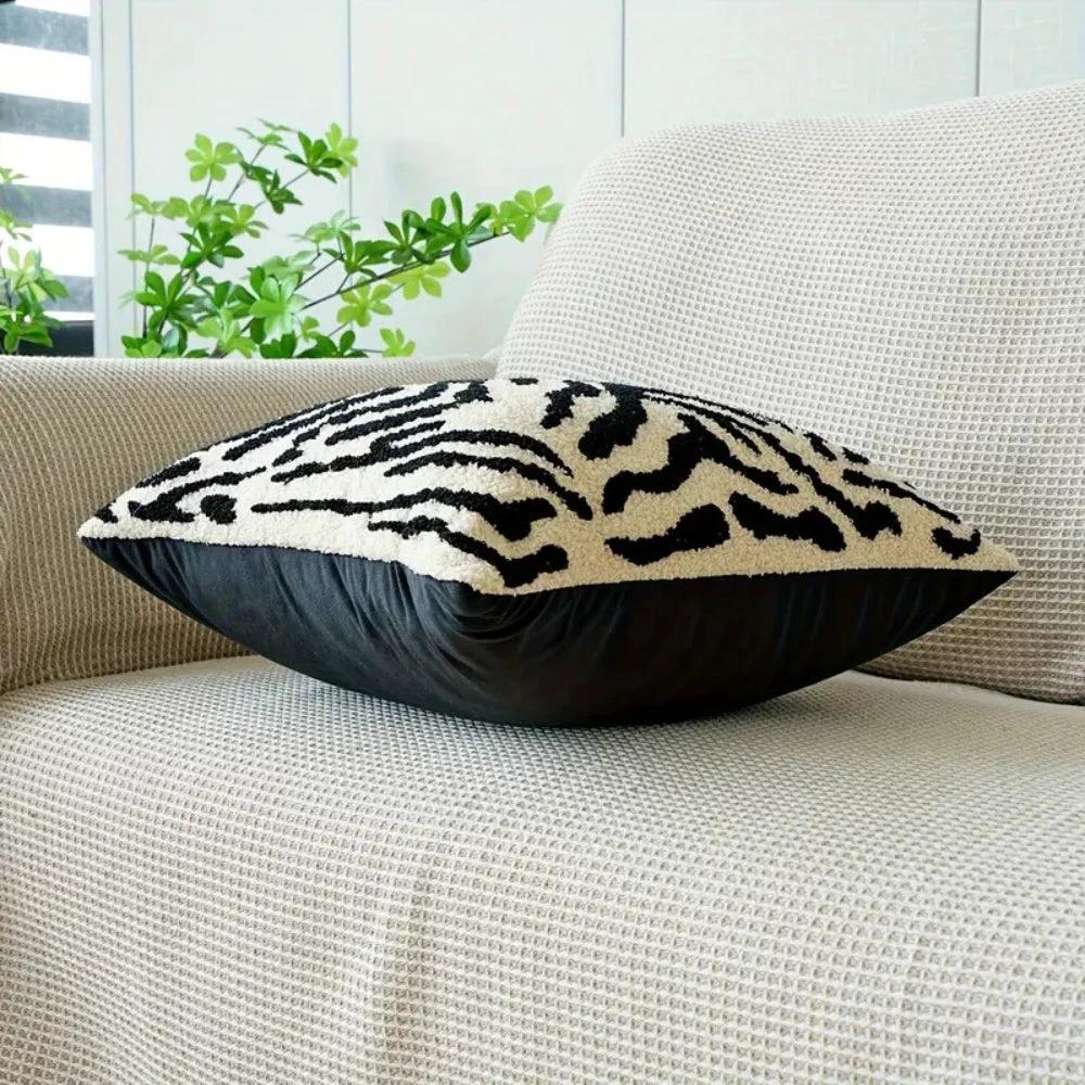 White Tiger Stripe Cushion Cover by Casa & Beyond