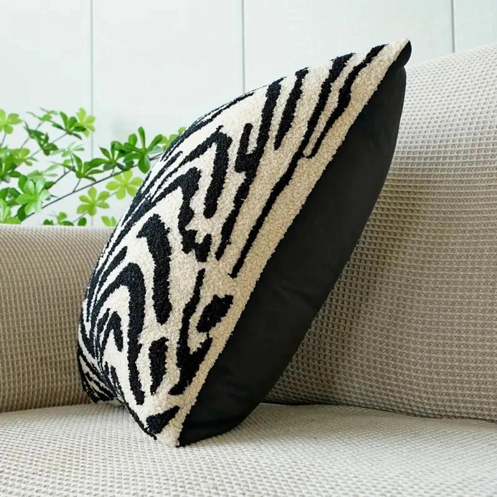 White Tiger Stripe Cushion Cover by Casa & Beyond