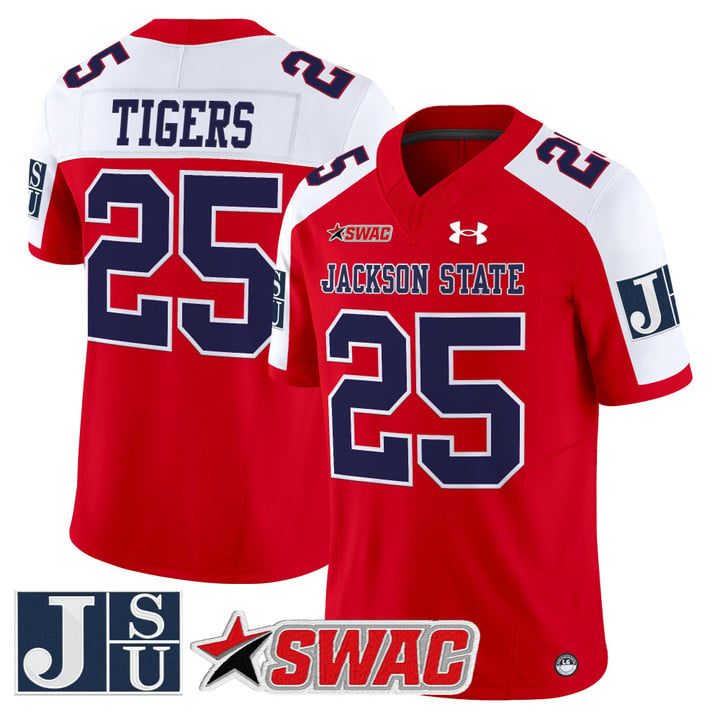 Tigers Jersey #25 Jackson State Tigers 2025 Vapor Limited Stitched by My Store NCAA Football Jerseys