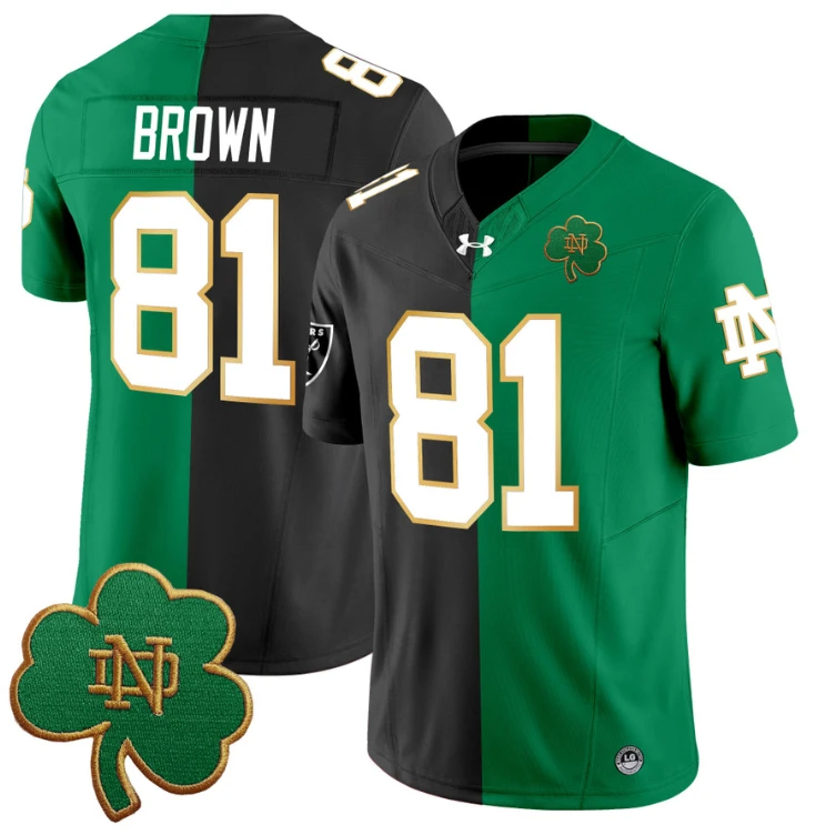 Tim Brown Jersey #81 Notre Dame Fighting Irish Split Vapor Football Stitched by NCAA Football Jersey