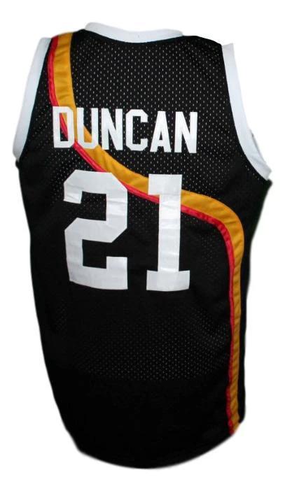 Tim Duncan Jersey #21 Roswell Rayguns Basketball Sewn Black by My store basketball