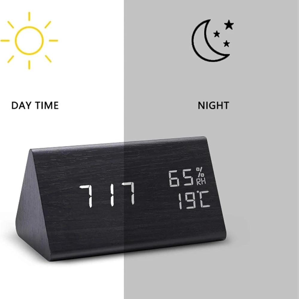 Elora Wooden LED Alarm Clock Digital Display by Casa & Beyond