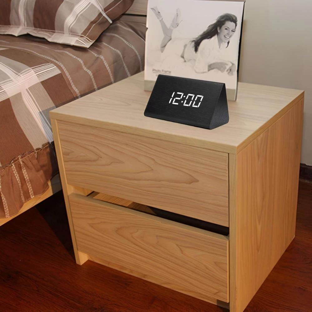 Elora Wooden LED Alarm Clock Digital Display by Casa & Beyond