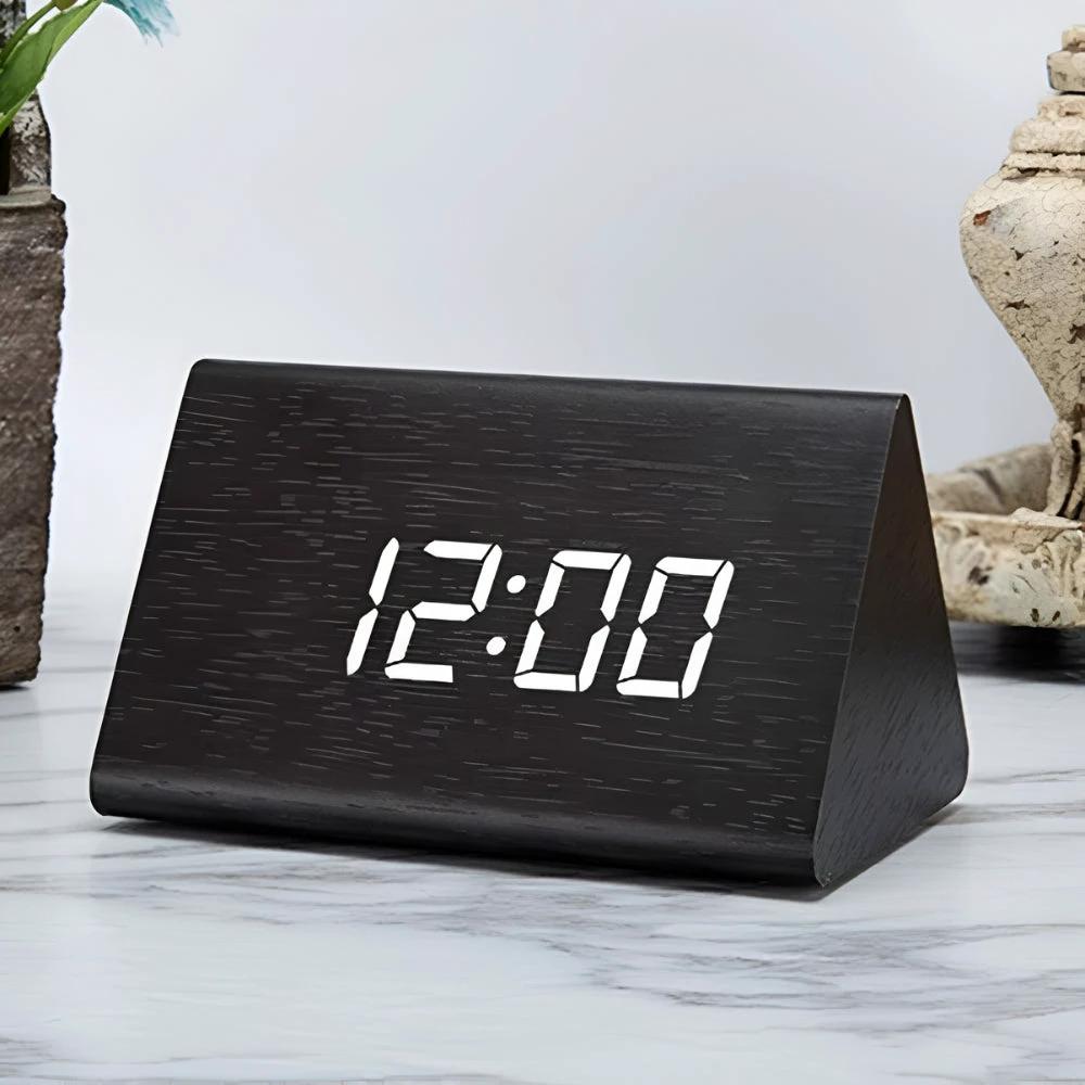 Elora Wooden LED Alarm Clock Digital Display by Casa & Beyond