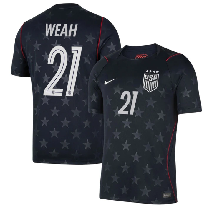 Timothy Weah Jersey #21 USMNT 2026 World Cup Match Stitched Stars Soccer by Soccer Jersey
