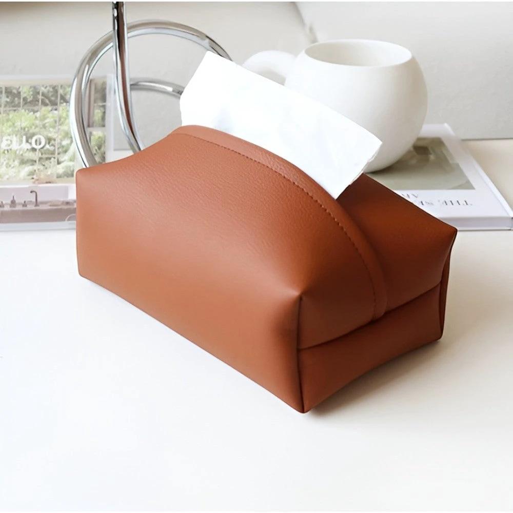 Tisovo Stylish Leather Tissue Case by Casa & Beyond