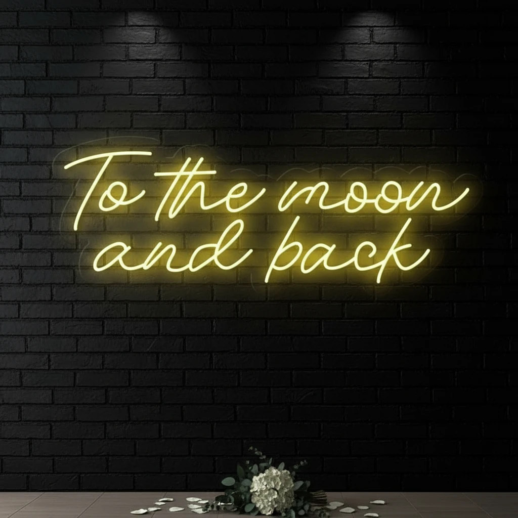 To the Moon and Back LED Neon Sign Home Decor by Neonchics Signs