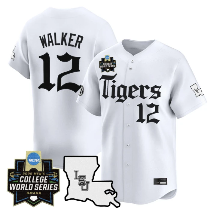 Todd Walker Jersey #12 LSU Tigers 2025 World Series Gothic Geaux Edition White by My Store