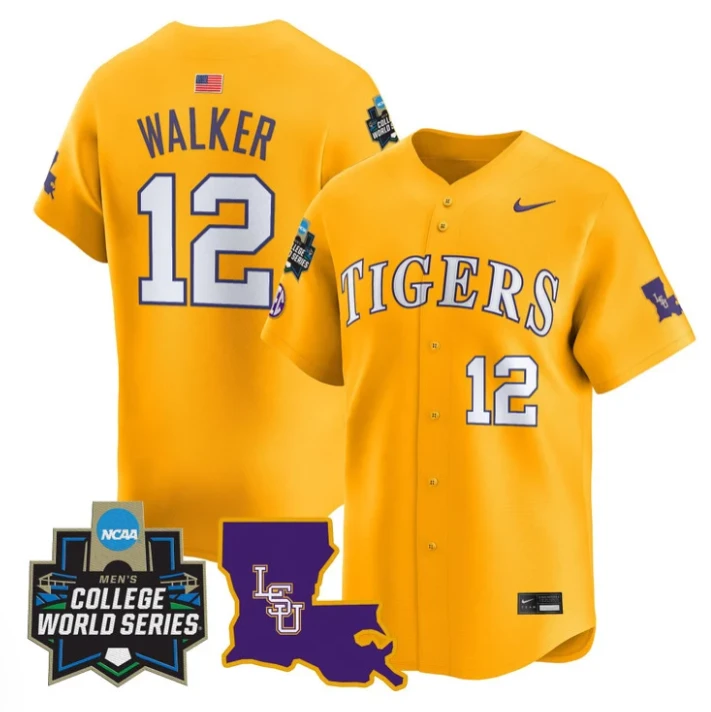 Todd Walker Jersey #12 LSU Tigers 2025 World Series Stitched Gold by My Store
