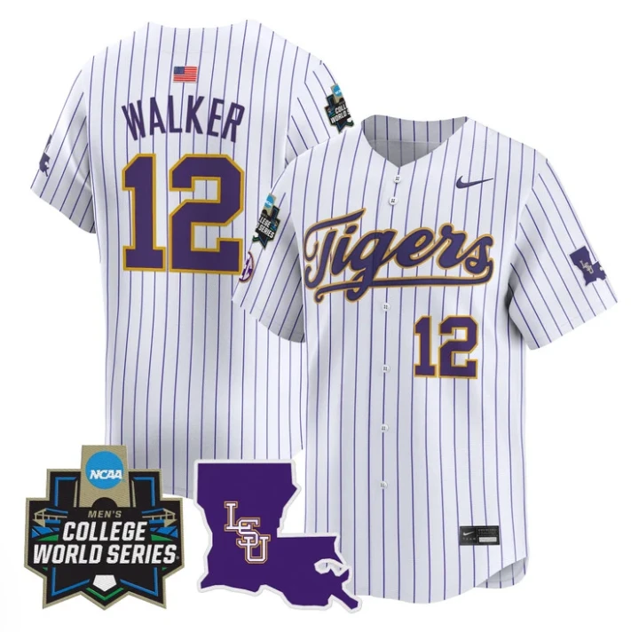 Todd Walker Jersey #12 LSU Tigers 2025 World Series Stitched Pinstripe by My Store