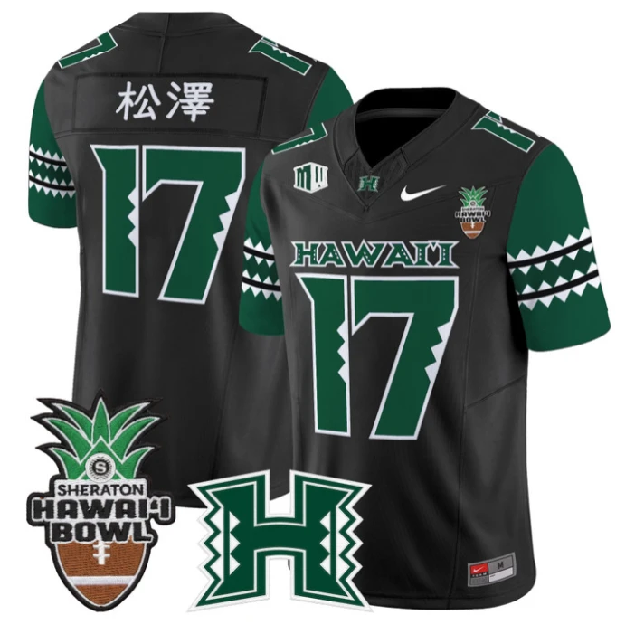 Tokyo Toe Jersey #17 Hawai'i Rainbow Warriors 2025 Hawai'i Bowl Stitched by My Store NCAA Football Jerseys