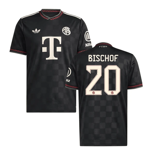 Tom Bischof #20 Bayern Munich 2025-26 Third Men Jersey – Black by Soccer Jersey