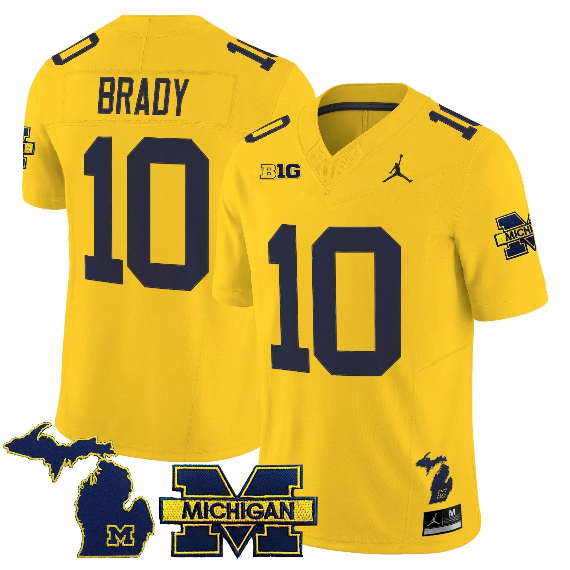 Tom Brady Jersey #10 Michigan Wolverines 2025 Vapor Stitched Maize by NCAA Football Jersey