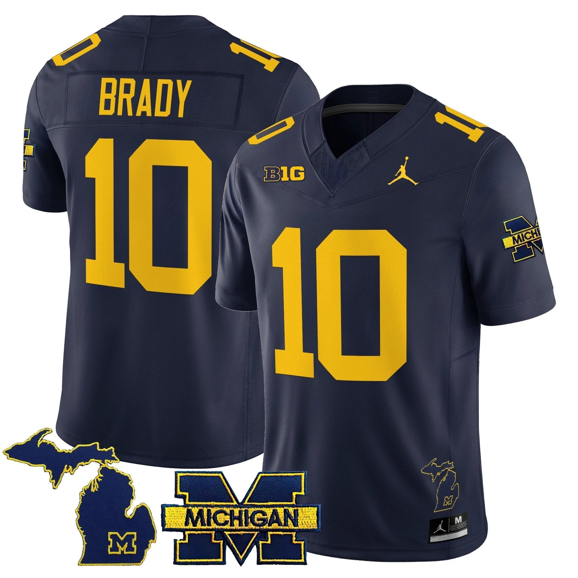 Tom Brady Jersey #10 Michigan Wolverines 2025 Vapor Stitched Navy by NCAA Football Jersey