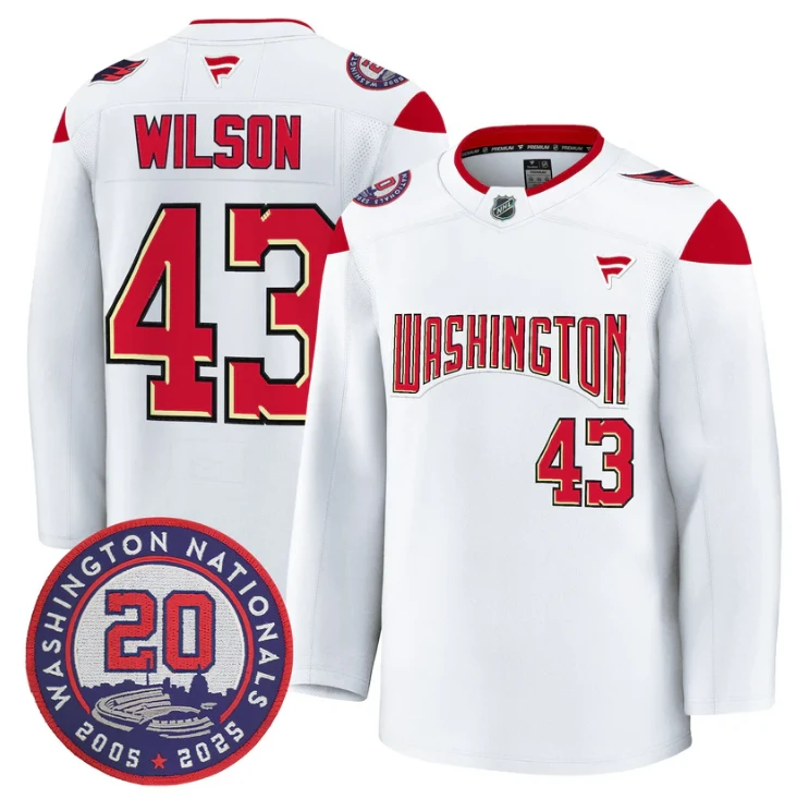 Tom Wilson Jersey #43 Washington Capitals 20th Anniversary Seasons Stitched by Hockey David