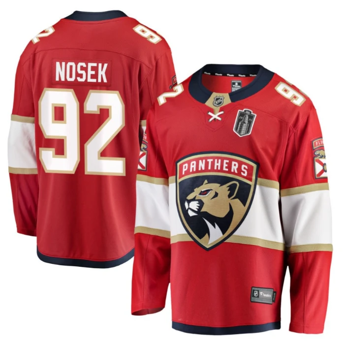 Tomas Nosek 92 Florida Panthers 2025 Stanley Cup Final Home Breakaway Men Jersey Red by Hockey David