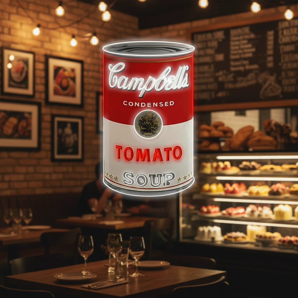 "Tomato Soup Can, Pop Art" LED Neon Sign by Neonchics Signs