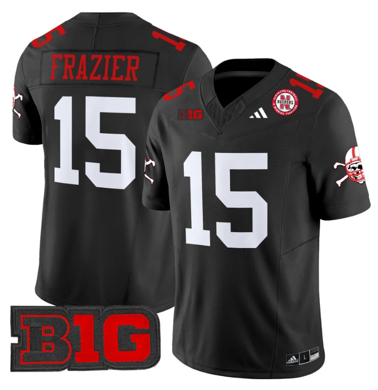 Tommie Frazier Jersey #15 Nebraska Cornhuskers 2024 Vapor V2 Football Black by My Store