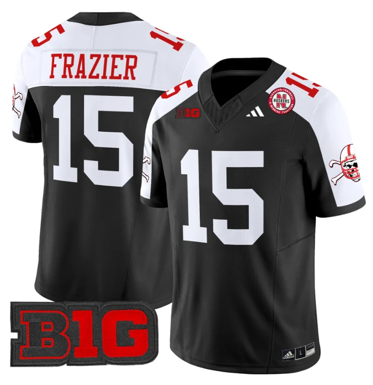 Tommie Frazier Jersey #15 Nebraska Cornhuskers 2024 Vapor V2 Football Black Alternate by My Store