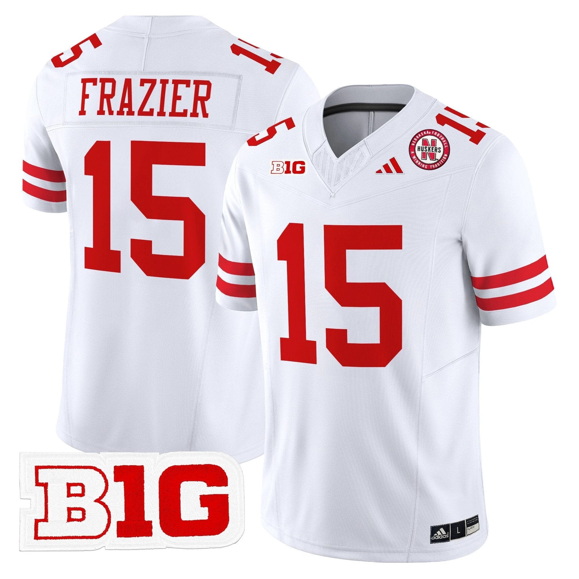 Tommie Frazier Jersey #15 Nebraska Cornhuskers 2025 Stitched White by NCAA Football Jersey