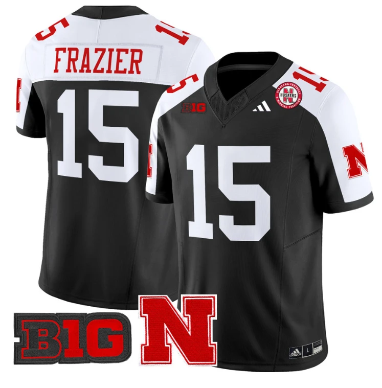 Tommie Frazier Jersey #15 Nebraska Cornhuskers Vapor Limited Football Black Alternate by My Store