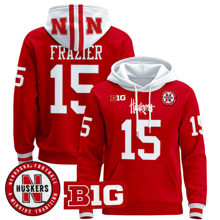 Tommie Frazier Hoodie #15 Nebraska Cornhuskers 2025 Premium Pullover Stitched by Hoodie Pullover