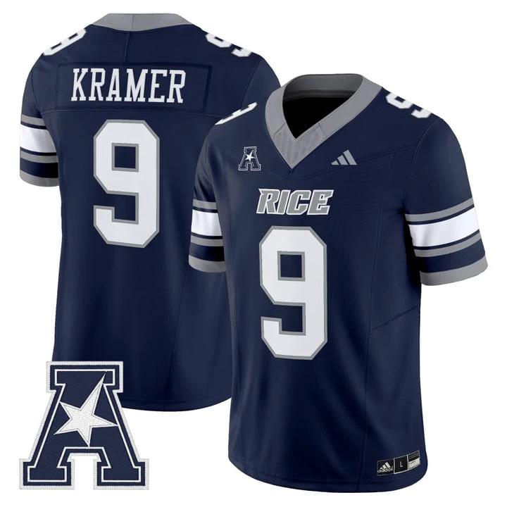 Tommy Kramer Jersey #9 Rice Owls 2025 Vapor Limited Stitched by My Store NCAA Football Jerseys