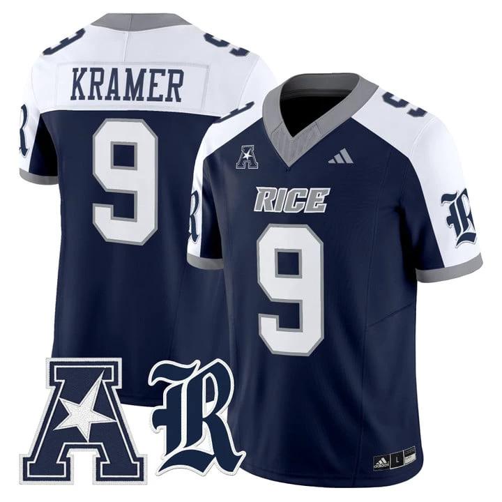 Tommy Kramer Jersey #9 Rice Owls 2025 Vapor Limited Stitched by My Store NCAA Football Jerseys