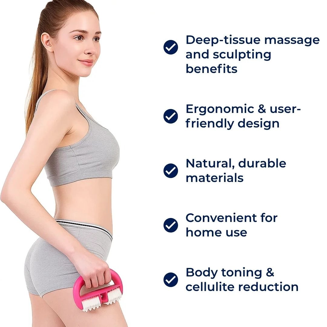 ToneWood | Cellulite Massage Roller – Deep‑Tissue Sculpt – Natural Wood – Home Body Toning Bowlift by Bowlift