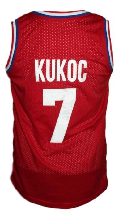 Toni Kukoc Jersey #7 Croatia Yugoslavia Custom Basketball Red by My store basketball