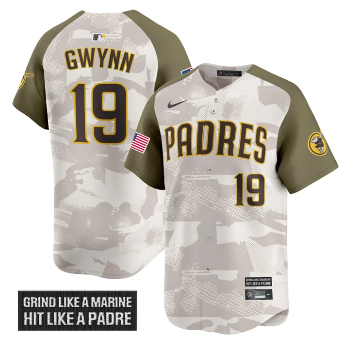 Tony Gwynn Jersey #19 San Diego Padres 2025 Armed Forces Day Vapor Stitched Alternate by My Store