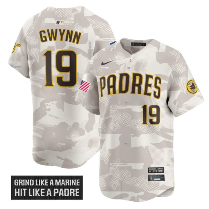 Tony Gwynn Jersey #19 San Diego Padres 2025 Armed Forces Day Vapor Stitched Camo by My Store
