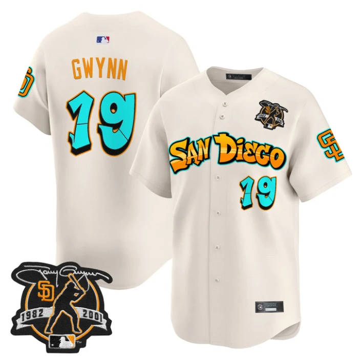 Tony Gwynn Jersey #19 San Diego Padres Graffiti Barrio Edition Stitched Cream by My Store