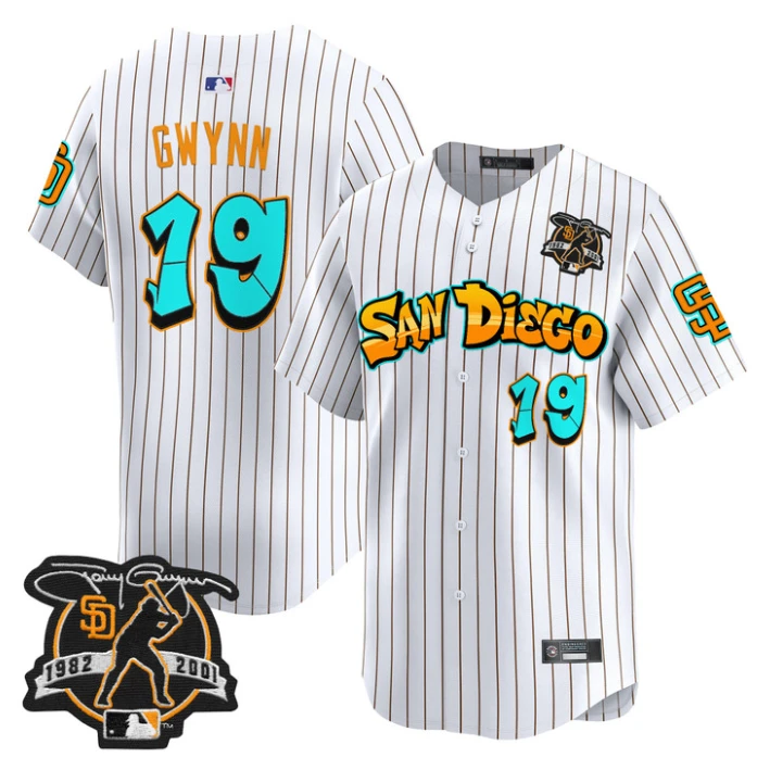 Tony Gwynn Jersey #19 San Diego Padres Graffiti Barrio Edition Stitched Stripes by My Store