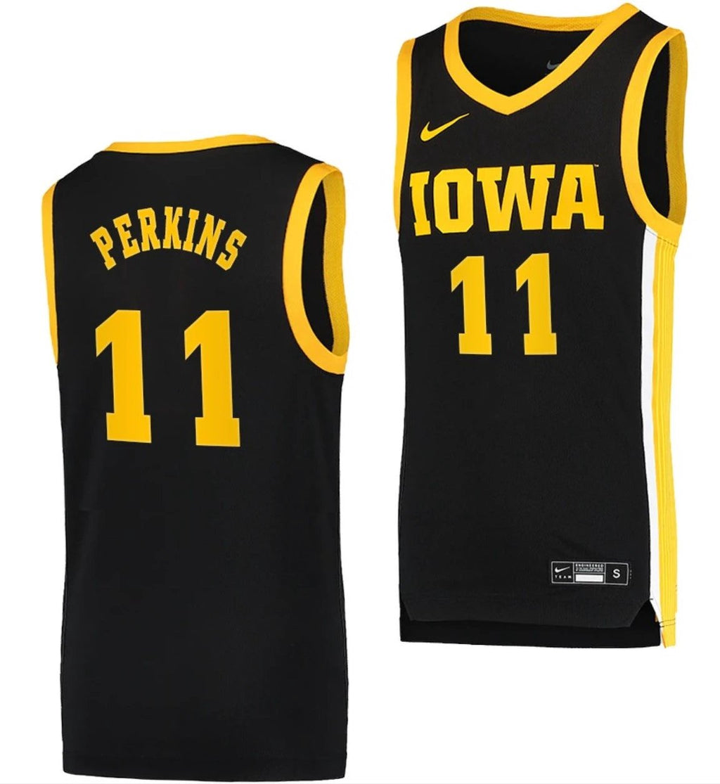 Tony Perkins Jersey Iowa Hawkeyes College Basketball Black Swingman #11 by My store basketball