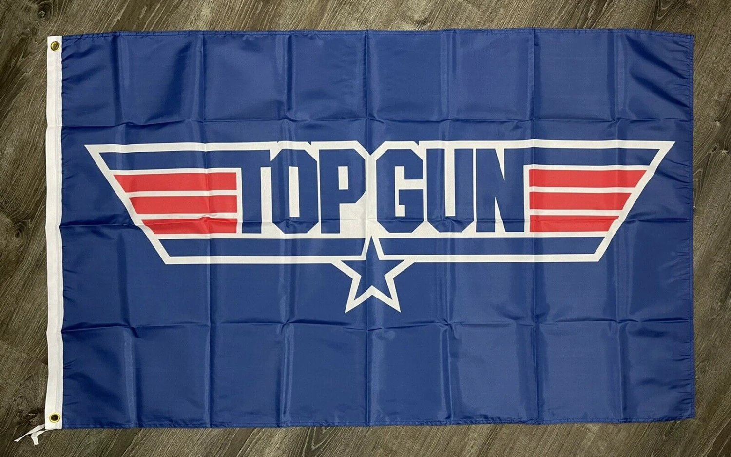 Top Gun Classic Logo Flag 3x5 ft 1980's US Airforce Blue Banner Man-Cave Garage by flagsjustdoit