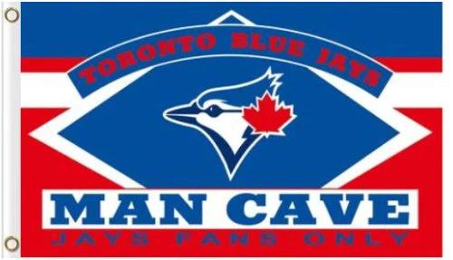 Toronto Blue Jays Man Cave Flag 3X5Ft Banner USA Polyester with Brass Grommets by flagsjustdoit