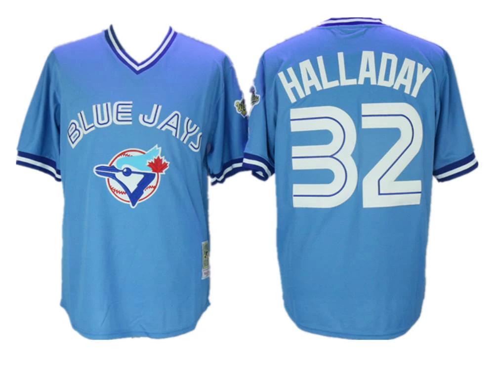 Toronto Blue Jays Roy Halladay Blue 1993 World Series Throwback Pullover Jersey by My Store
