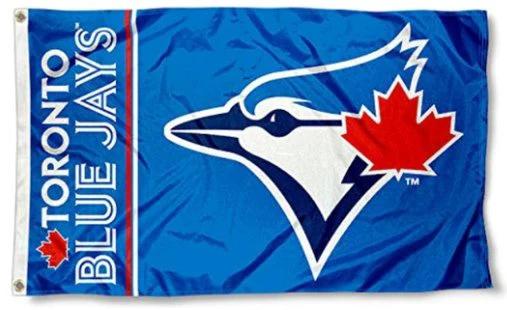 Toronto Blue Jays US Blue Flag 3X5Ft Banner USA Polyester with Brass Grommets by flagsjustdoit