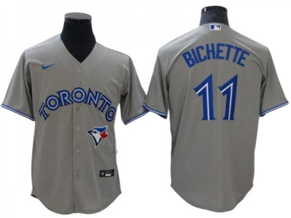 Toronto Blue Jays #11 Bo Bichette Gray Cool Base Jersey by My Store