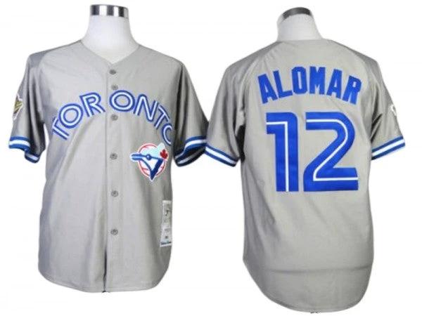 Toronto Blue Jays #12 Roberto Alomar Gray Throwback Jersey by My Store