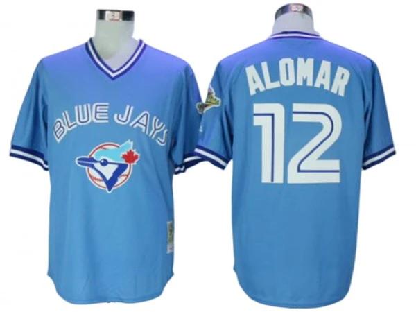 Toronto Blue Jays #12 Roberto Alomar Light Blue 1993 Throwback Jersey by My Store