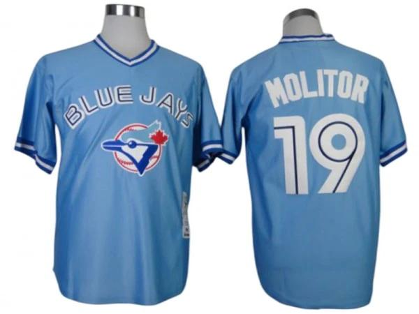 Toronto Blue Jays #19 Jose Bautista Light Blue 1993 Throwback Jersey by My Store