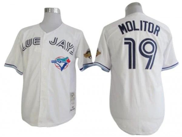 Toronto Blue Jays #19 Jose Bautista White 1993 Throwback Jersey by My Store