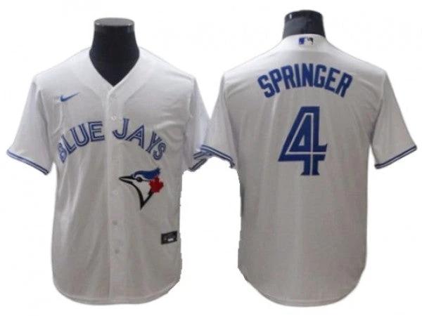 Toronto Blue Jays #4 George Springer White Home Cool Base Jersey by My Store