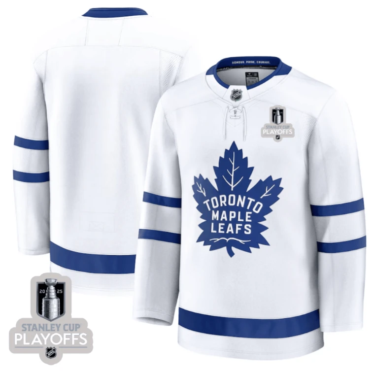 Toronto Maple Leafs 2025 NHL Playoffs Patch Away Men Jersey - White by Hockey David