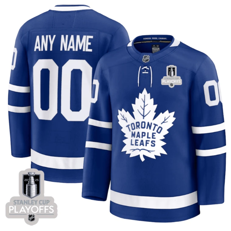 Toronto Maple Leafs 2025 NHL Playoffs Patch Home Men Custom Jersey - Blue by Hockey David