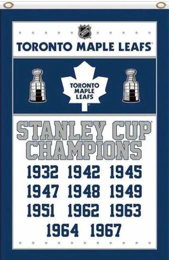 Toronto Maple Leafs Champions Flag 3X5Ft Polyester Digital Print Banner USA by flagsjustdoit