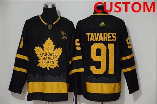 Toronto Maple Leafs Custom Black Golden City Edition Stitched NHL Jersey by Hockey David