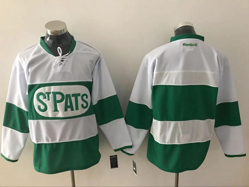 Toronto Maple Leafs Custom Reebok White 2017 St. Patrick's Day Green Hockey Jersey by Hockey David